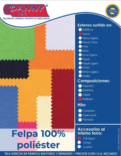 Catálogo Felpa Normal 100% poliéster